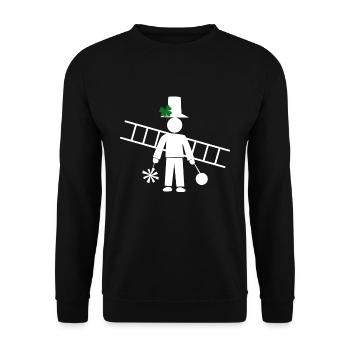 Schornsteinfeger Kaminkehrer Beruf Handwerk - Unisex Pullover - Schwarz - Vorne - Alina (178cm) & Michal (187cm)