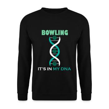 ADN bowling bowling sport chapeau melon Pin cadeau - Sweat-shirt Unisexe - noir - Devant - Alina (178cm) & Michal (187cm)
