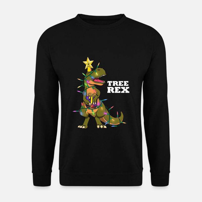 Weihnachten Baum Trex Dinosaurier Dino Geschenk - Unisex Pullover - Schwarz