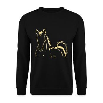 Horse drawing riding pony rider gift - Unisex Sweatshirt - black - Front - Alina (178cm) & Michal (187cm)