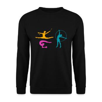 Gymnastik Sport Turnen Turnerin Tanzen Geschenk - Unisex Pullover - Schwarz - Vorne - Alina (178cm) & Michal (187cm)