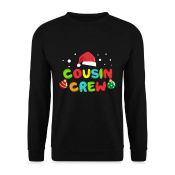 Cousin Crew Familien Weihnachtsoutfit - Unisex Pullover - Schwarz - Vorne - Alina (178cm) & Michal (187cm)