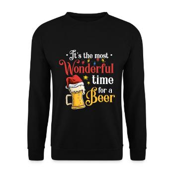 Drôle Fête De Bière De Noël Célébrer Après Ski - Sweat-shirt Unisexe - noir - Devant - Alina (178cm) & Michal (187cm)