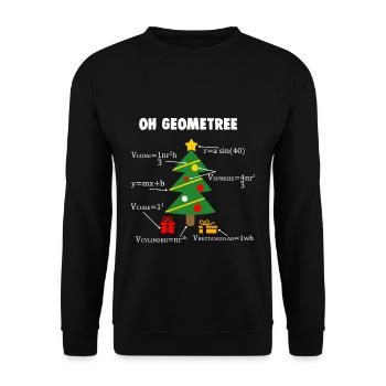 Oh Geometree Drôle prof de maths de Noël - Sweat-shirt Unisexe - noir - Devant - Alina (178cm) & Michal (187cm)