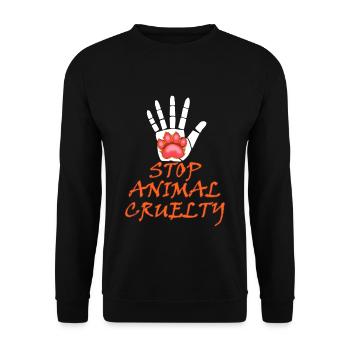 La torture des animaux Droits des animaux Bien-être animal Amour Cadeau - Sweat-shirt Unisexe - noir - Devant - Alina (178cm) & Michal (187cm)