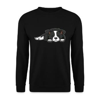 Border Collie Hund Haustier Hundefreund Geschenk - Unisex Pullover - Schwarz - Vorne - Alina (178cm) & Michal (187cm)