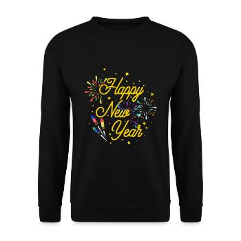 Happy New Year - Unisex Pullover - Schwarz - Vorne - Alina (178cm) & Michal (187cm)