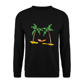Cadeau d'été de palmiers soleil plage vacances - Sweat-shirt Unisexe - noir - Devant - Alina (178cm) & Michal (187cm)