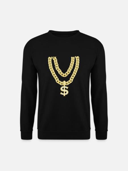 Gangster Kette Gang Gold Ghetto Dollar Geschenk - Unisex Pullover - Schwarz