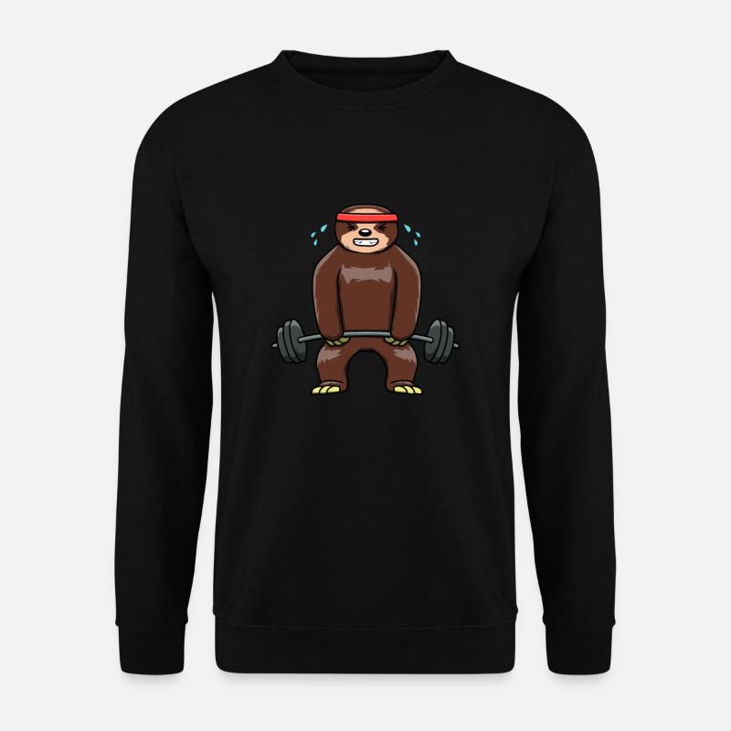 Gewichtheben Faultier Gewichtheber Bodybuilder - Unisex Pullover - Schwarz