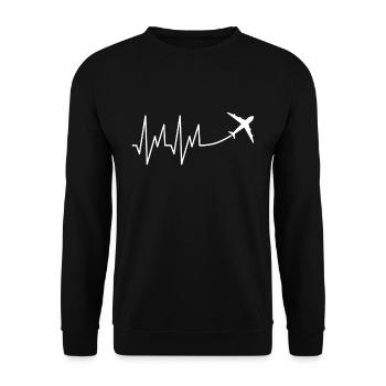 Pilot Flugzeug Flieger Fliegen Flugsport Geschenk - Unisex Pullover - Schwarz - Vorne - Alina (178cm) & Michal (187cm)