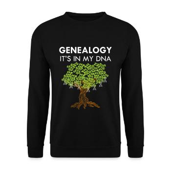 DNA Tree Pedigree Descent Evolution Family - Unisex Sweatshirt - black - Front - Alina (178cm) & Michal (187cm)