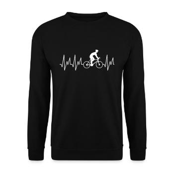 Bicycle Cycling Heartbeat Cycling Cycling - Unisex Sweatshirt - black - Front - Alina (178cm) & Michal (187cm)