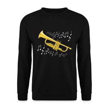 Trumpet Music Jazz Band Brass Gift - Unisex Sweatshirt - black - Front - Alina (178cm) & Michal (187cm)