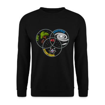 42 The Answer To All Universe Life Gift - Unisex Sweatshirt - black - Front - Alina (178cm) & Michal (187cm)