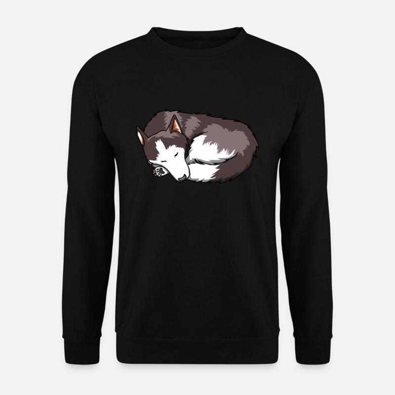 Sibirischer Husky Nope Rasse Schlafen Geschenk - Unisex Pullover - Schwarz