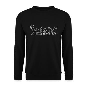 Cat learning french france kitten - Unisex Sweatshirt - black - Front - Alina (178cm) & Michal (187cm)