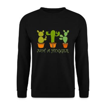 Kaktus Umarmen Kuscheln Liebe Kakteen Geschenk - Unisex Pullover - Schwarz - Vorne - Alina (178cm) & Michal (187cm)