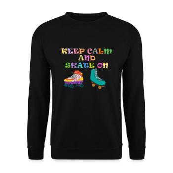 Roller Skating Skate Sport Roller Skates Gift - Unisex Sweatshirt - black - Front - Alina (178cm) & Michal (187cm)