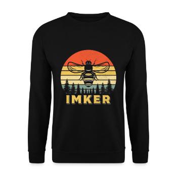 Imker - Unisex Pullover - Schwarz - Vorne - Alina (178cm) & Michal (187cm)