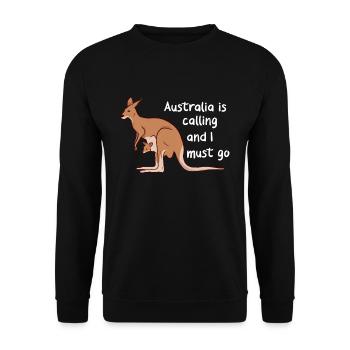 Australia Kangaroo Kangaroo Koala Backpacker - Unisex Sweatshirt - black - Front - Alina (178cm) & Michal (187cm)