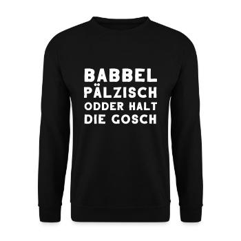 Pfalz Pfälzer Pälzer Wein Weinfest Geschenkidee - Unisex Pullover - Schwarz - Vorne - Alina (178cm) & Michal (187cm)