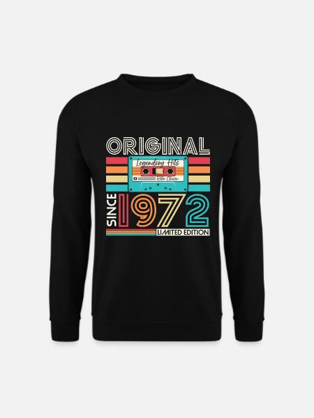 Jahrgang 1972 Geburtstag Geschenk Vintage Retro - Unisex Pullover - Schwarz