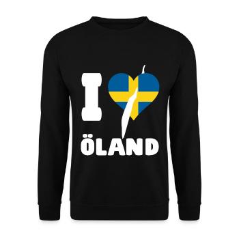 I LOVE ÖLAND Schweden - Unisex Pullover - Schwarz - Vorne - Alina (178cm) & Michal (187cm)