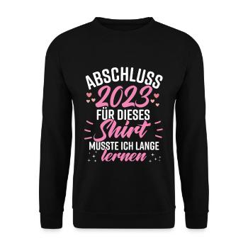 Abschluss 2023 - Unisex Pullover - Schwarz - Vorne - Alina (178cm) & Michal (187cm)