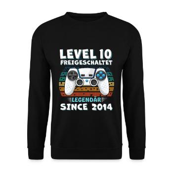 10 Geburtstag - Unisex Pullover - Schwarz - Vorne - Alina (178cm) & Michal (187cm)