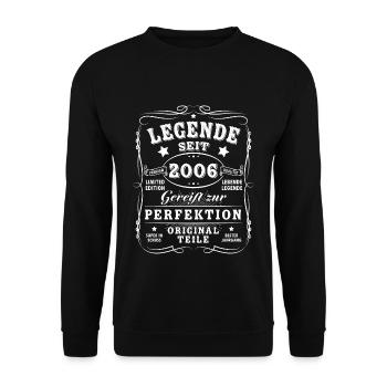 18 Geburtstag - Unisex Pullover - Schwarz - Vorne - Alina (178cm) & Michal (187cm)