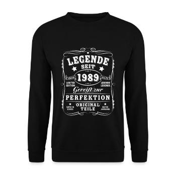 35 Geburtstag - Unisex Pullover - Schwarz - Vorne - Alina (178cm) & Michal (187cm)