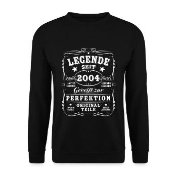 20 Geburtstag - Unisex Pullover - Schwarz - Vorne - Alina (178cm) & Michal (187cm)
