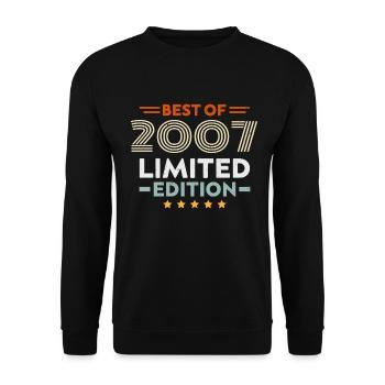 Retro 2007 Vintage Geschenk 17. Jubiläum 17 Jahre - Unisex Pullover - Schwarz - Vorne - Alina (178cm) & Michal (187cm)