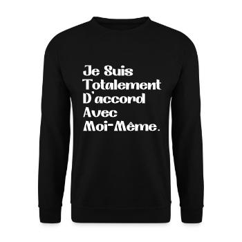 I totally agree with myself - Unisex Sweatshirt - black - Front - Alina (178cm) & Michal (187cm)