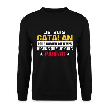 Catalan cadeau drôle Espagne - Sweat-shirt Unisexe - noir - Devant - Alina (178cm) & Michal (187cm)