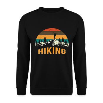 Vintage Sunset Hiking - Unisex Pullover - Schwarz - Vorne - Alina (178cm) & Michal (187cm)