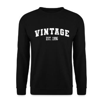Vintage Est. 1996 27ème Anniversaire Hommes Femmes 27 ans - Sweat-shirt Unisexe - noir - Devant - Alina (178cm) & Michal (187cm)