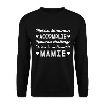 Mommy Mission Accomplished Granny Announces Pregnancy - Unisex Sweatshirt - black - Front - Alina (178cm) & Michal (187cm)