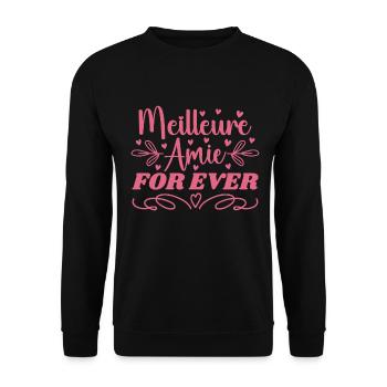 Meilleure Amie Du Monde - Cadeau Saint Valentin - Sweat-shirt Unisexe - noir - Devant - Alina (178cm) & Michal (187cm)