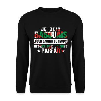 Pays Basque / Basquais cadeau drôle - Sweat-shirt Unisexe - noir - Devant - Alina (178cm) & Michal (187cm)