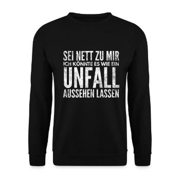 Wie ein Unfall im Krankenhaus - Unisex Pullover - Schwarz - Vorne - Alina (178cm) & Michal (187cm)