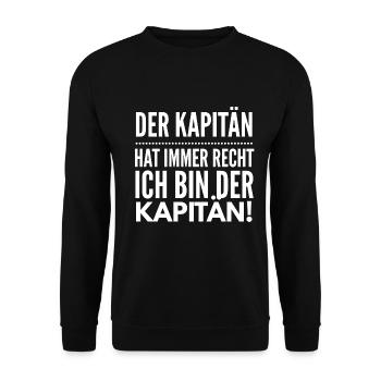 DER KAPITÄN DER SEGLER UND DER MATROSE - Unisex Pullover - Schwarz - Vorne - Alina (178cm) & Michal (187cm)