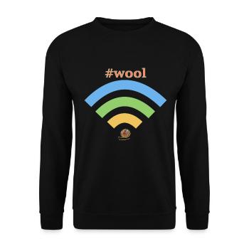 WiFi wool - Unisex Sweatshirt - black - Front - Alina (178cm) & Michal (187cm)