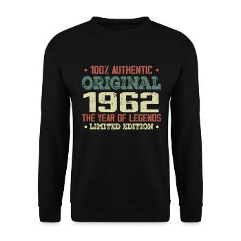 Légende Depuis 1962 Né en 1962 - 62e Anniversaire - Sweat-shirt Unisexe - noir - Devant - Alina (178cm) & Michal (187cm)