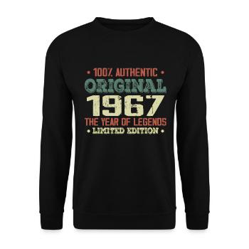 Légende Depuis 1967 Né en 1967 - 57e Anniversaire - Sweat-shirt Unisexe - noir - Devant - Alina (178cm) & Michal (187cm)