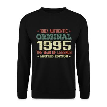 Légende Depuis 1995 Né en 1995 - 29e Anniversaire - Sweat-shirt Unisexe - noir - Devant - Alina (178cm) & Michal (187cm)