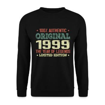 Légende Depuis 1999 Né en 1999 - 25e Anniversaire - Sweat-shirt Unisexe - noir - Devant - Alina (178cm) & Michal (187cm)