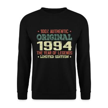 Légende Depuis 1994 Né en 1994 - 30e Anniversaire - Sweat-shirt Unisexe - noir - Devant - Alina (178cm) & Michal (187cm)
