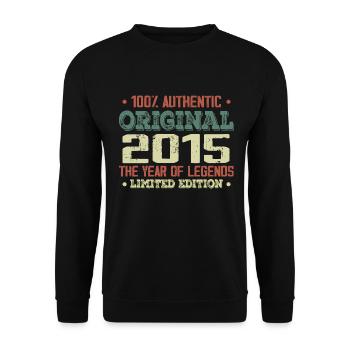 Légende Depuis 2015 Né en 2015 - 9e Anniversaire - Sweat-shirt Unisexe - noir - Devant - Alina (178cm) & Michal (187cm)